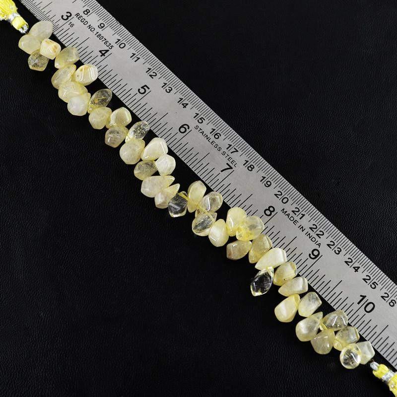 gemsmore:Natural Golden Rutile Quartz Untreated Drilled Beads Strand