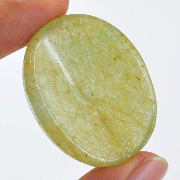 gemsmore:Natural Golden Rutile Quartz Worry Stone Oval Shape Gemstone