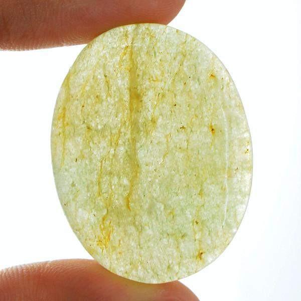 gemsmore:Natural Golden Rutile Quartz Worry Stone Oval Shape Gemstone