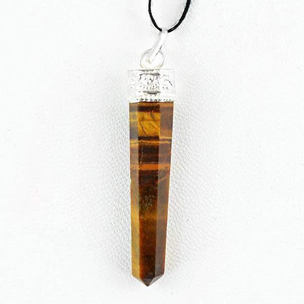 gemsmore:Natural Golden Tiger Eye Crystal Healing Pendant