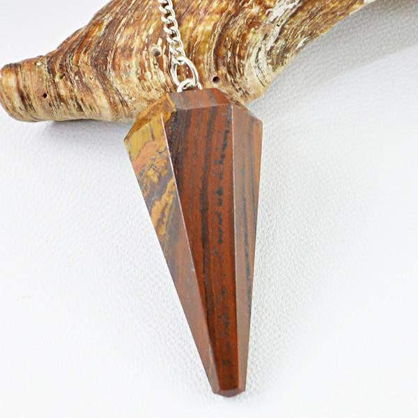 gemsmore:Natural Golden Tiger Eye Crystal Healing Pendulum