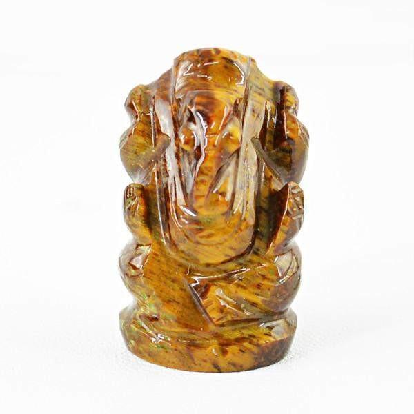 gemsmore:NAtural Golden Tiger Eye Ganesha Gemstone