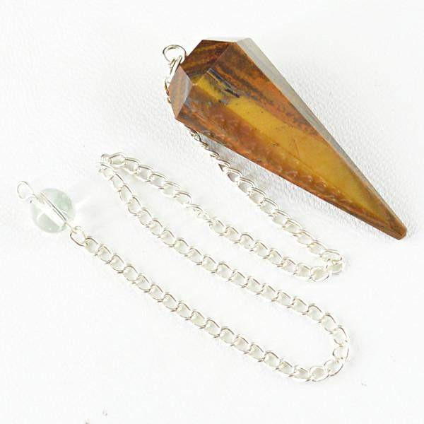 gemsmore:Natural Golden Tiger Eye Healing Pendulum