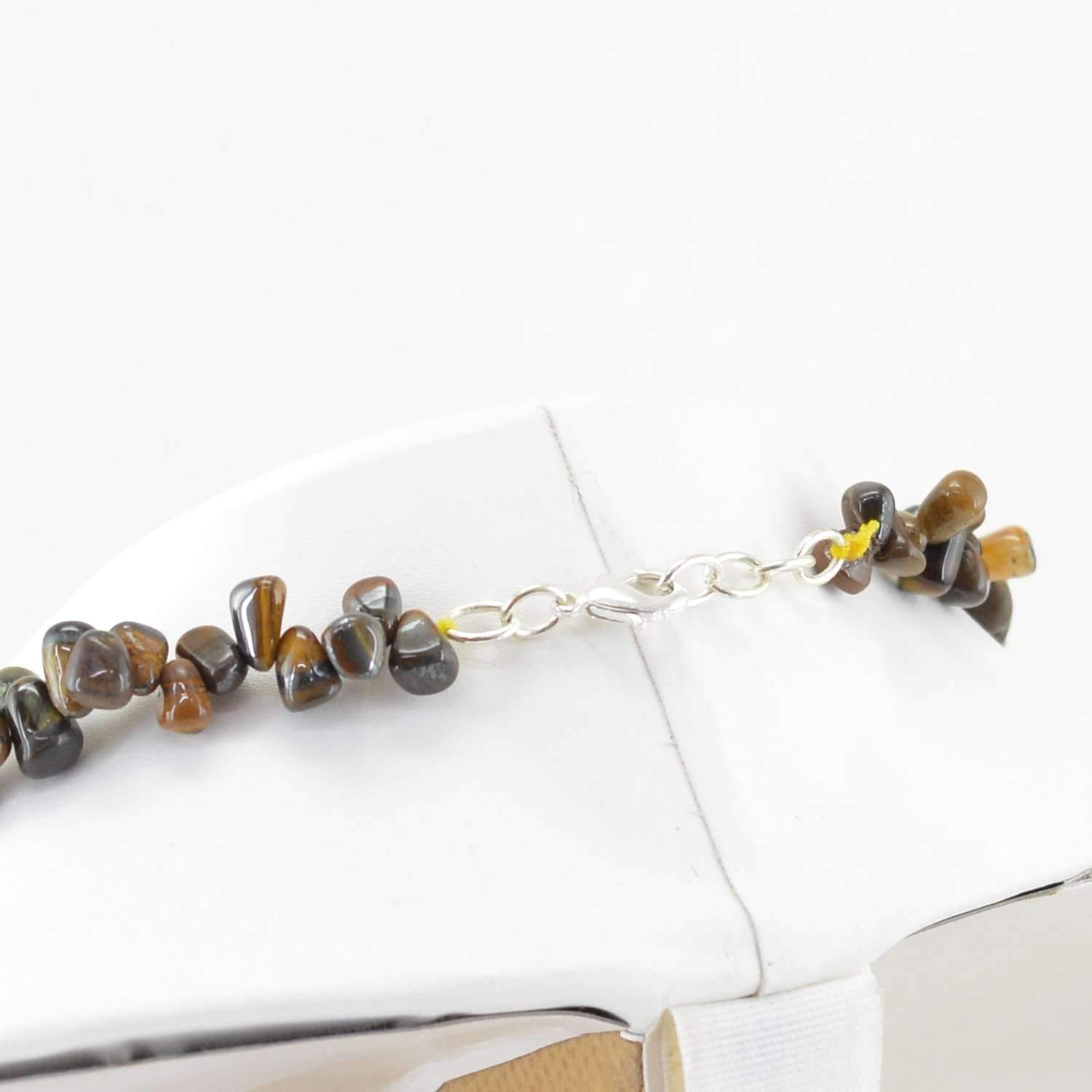 gemsmore:Natural Golden Tiger Eye Necklace Tear Drop Beads