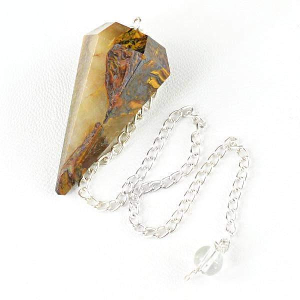 gemsmore:Natural Golden Tiger Eye Pendulum