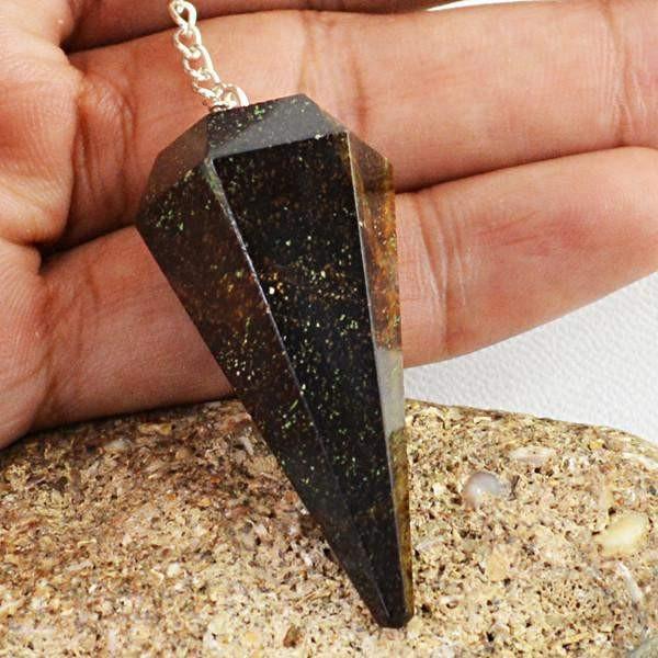 gemsmore:Natural Golden Tiger Eye Reiki Healing Pendulum