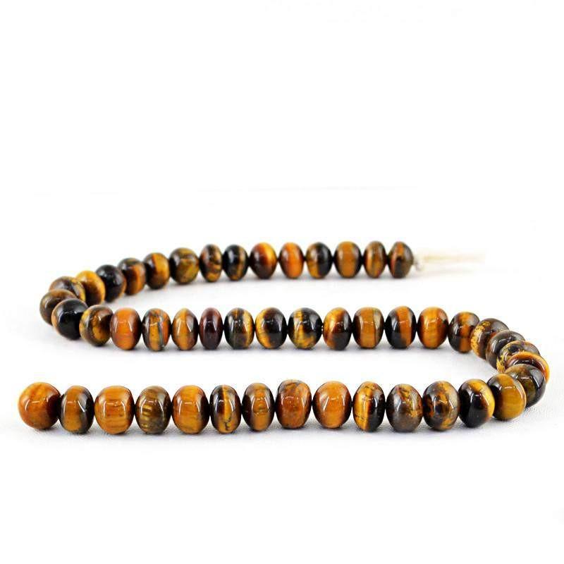 gemsmore:Natural Golden Tiger Eye Round Beads Strand