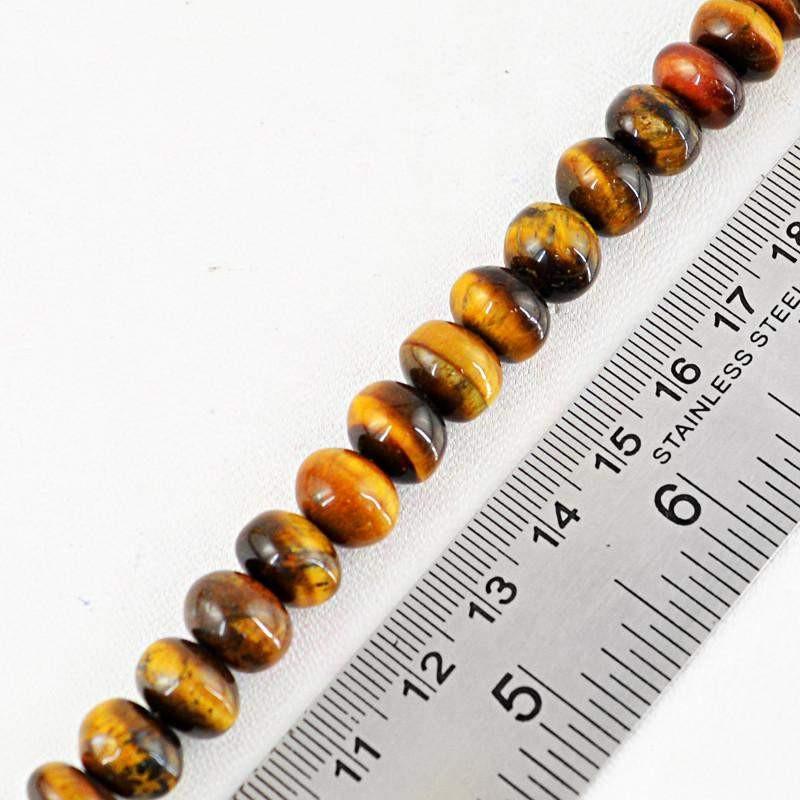 gemsmore:Natural Golden Tiger Eye Round Beads Strand