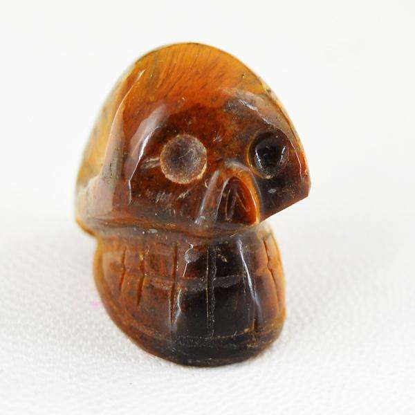 gemsmore:Natural Golden Tiger Eye Untreated Carved Skull Gemstone