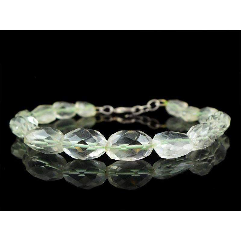 gemsmore:Natural Green Amethyst Bracelet Faceted Beads