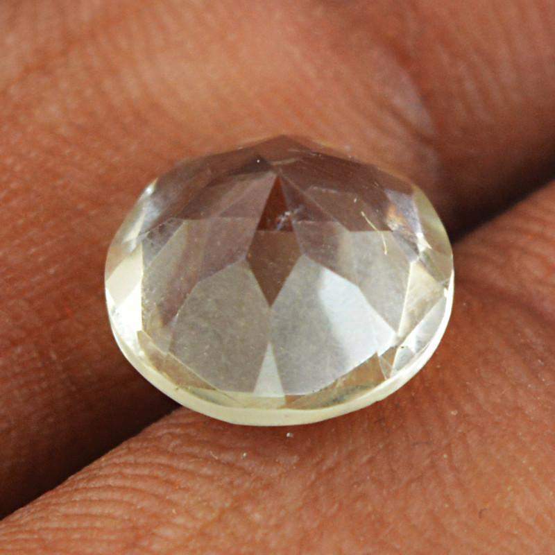 gemsmore:Natural Green Amethyst Faceted Round Shape Gemstone