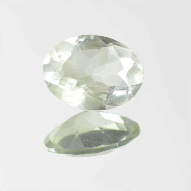 gemsmore:Natural Green Amethyst Gemstone Faceted Oval Shape