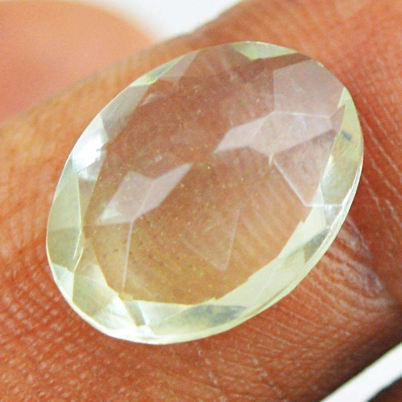 gemsmore:Natural Green Amethyst Gemstone Faceted Oval Shape