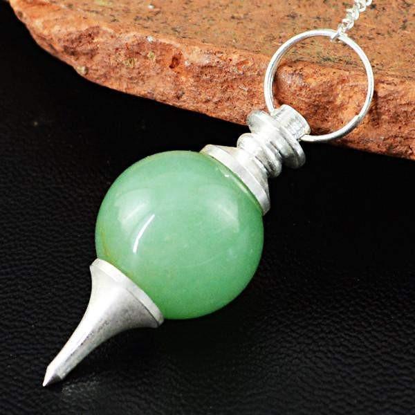 gemsmore:Natural Green Aquamarine Ball Point Pendulum