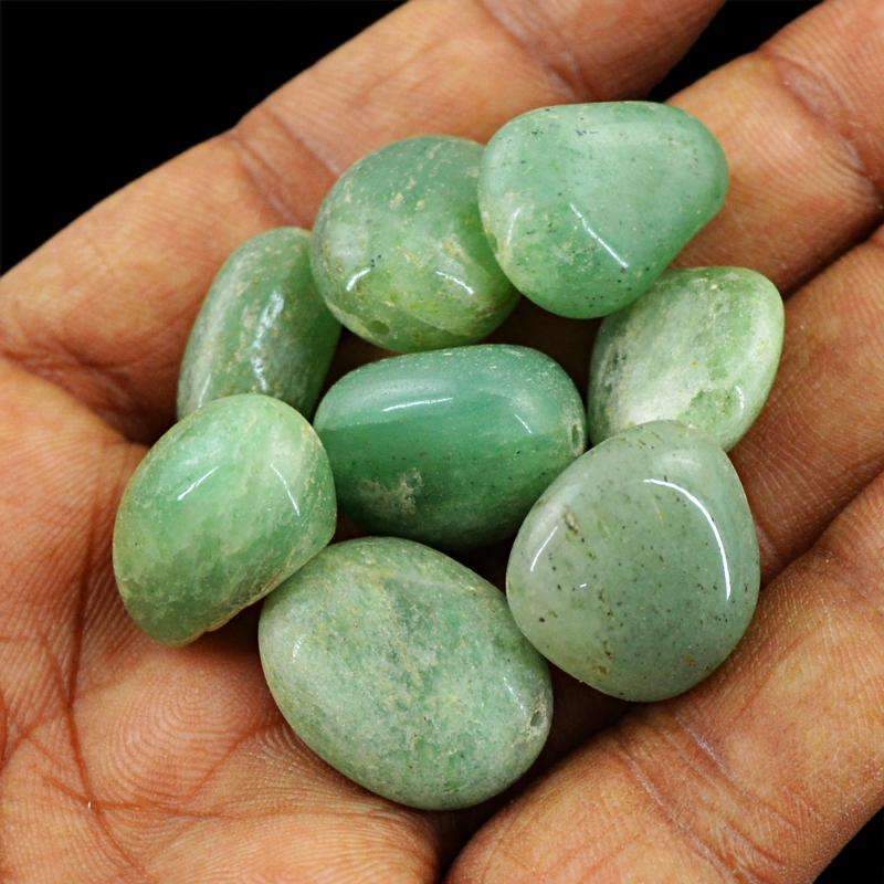 gemsmore:Natural Green Aquamarine Beads Lot - Drilled