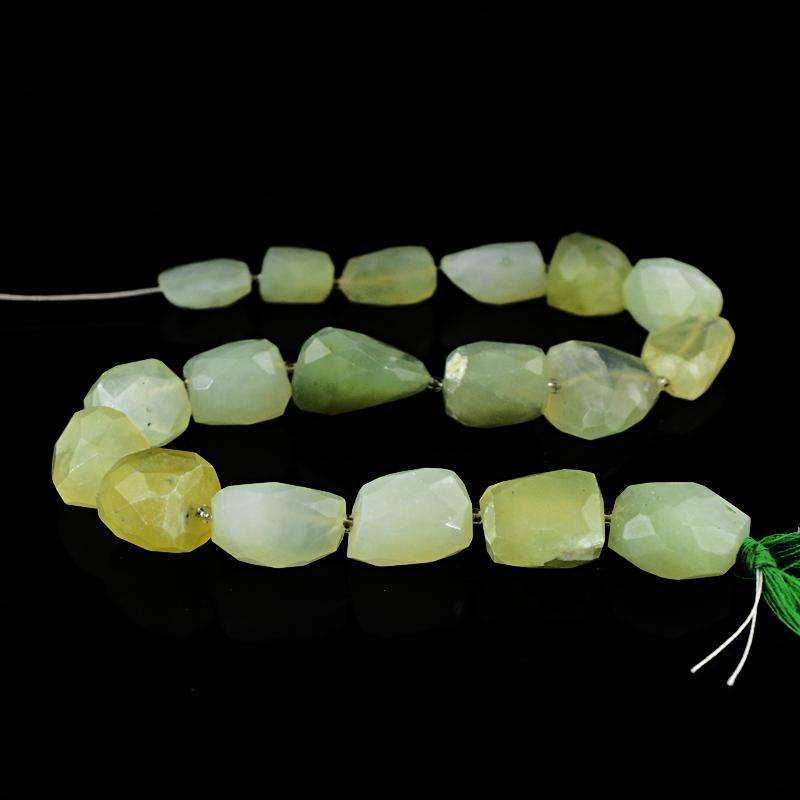gemsmore:Natural Green Aquamarine Beads Strand - Faceted Drilled