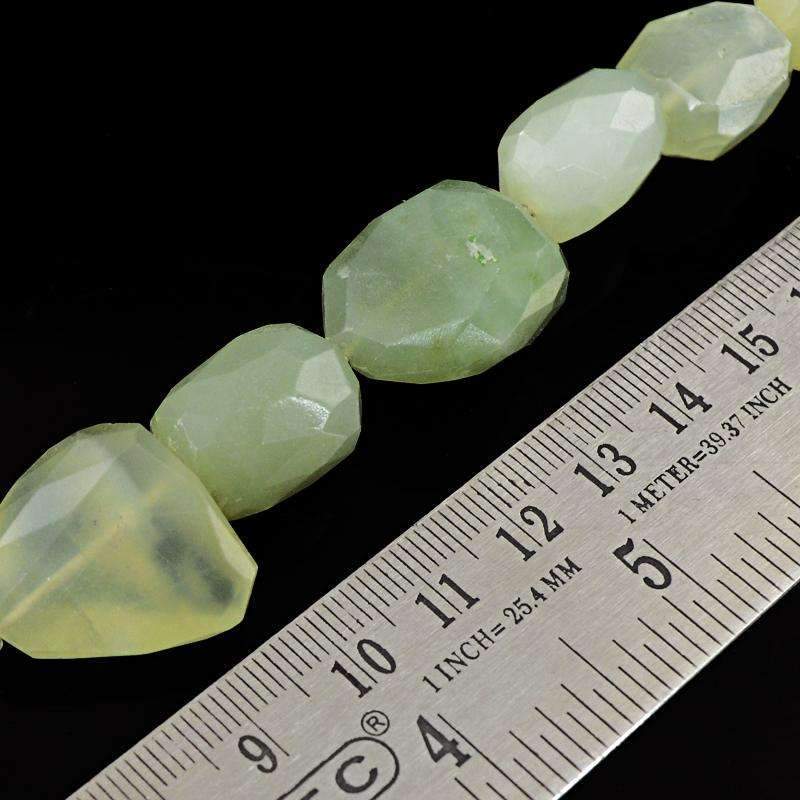 gemsmore:Natural Green Aquamarine Beads Strand - Faceted Drilled