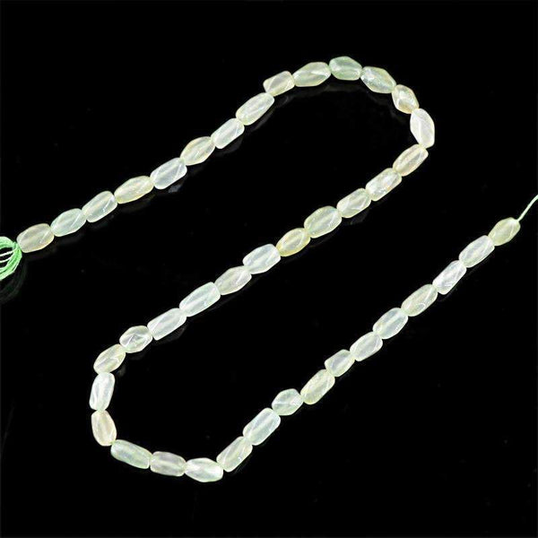 gemsmore:Natural Green Aquamarine Beads Strand - Faceted Drilled