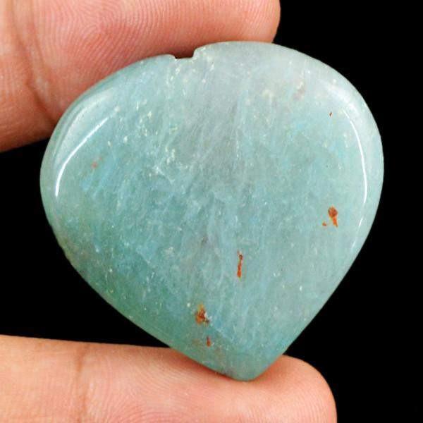 gemsmore:Natural Green Aquamarine Carved Heart Shape Gemstone