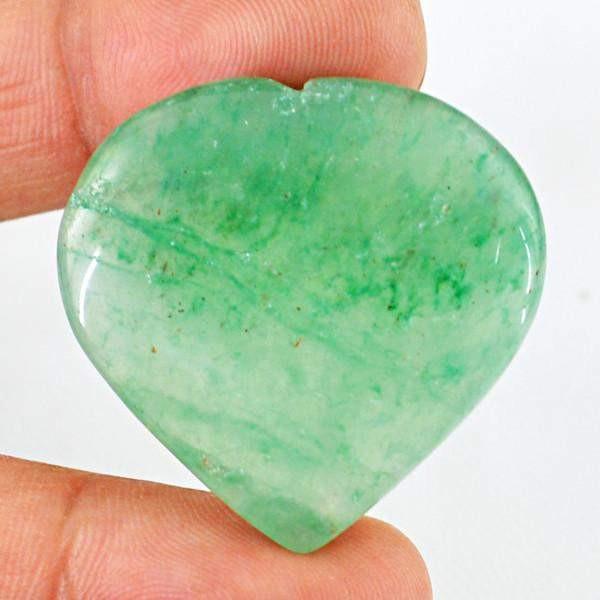 gemsmore:Natural Green Aquamarine Carved Heart Shape Gemstone