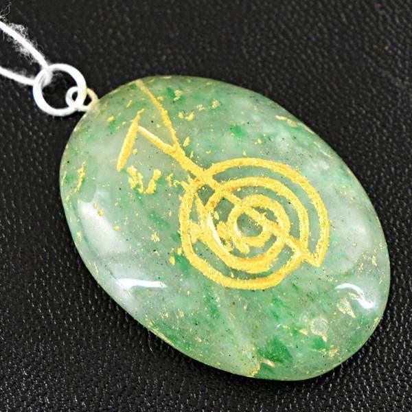 gemsmore:Natural Green Aquamarine Chakra Healing Pendant