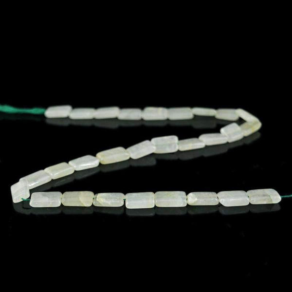 gemsmore:Natural Green Aquamarine Drilled Beads Strand