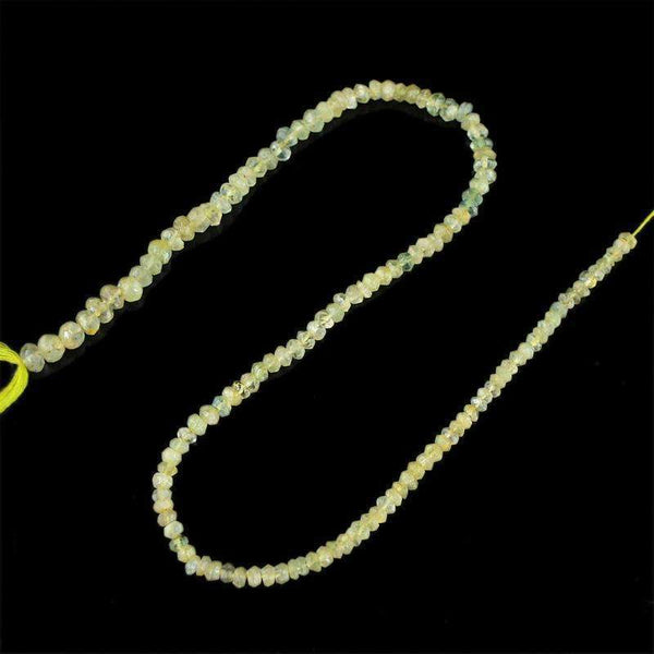 gemsmore:Natural Green Aquamarine Drilled Round Cut Beads Strand