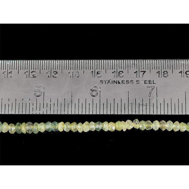 gemsmore:Natural Green Aquamarine Drilled Round Cut Beads Strand
