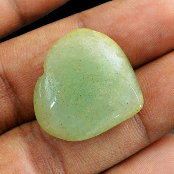 gemsmore:Natural Green Aquamarine Gemstone - Heart Shape