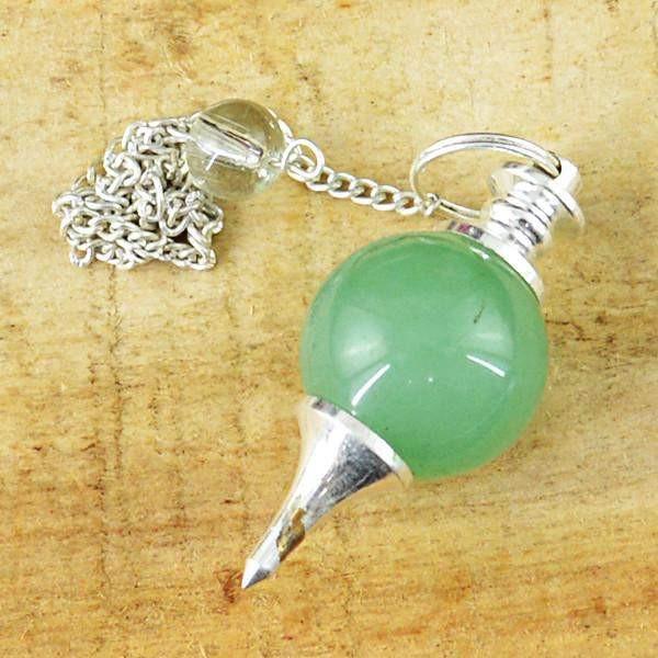 gemsmore:Natural Green Aquamarine Healing Pendulum