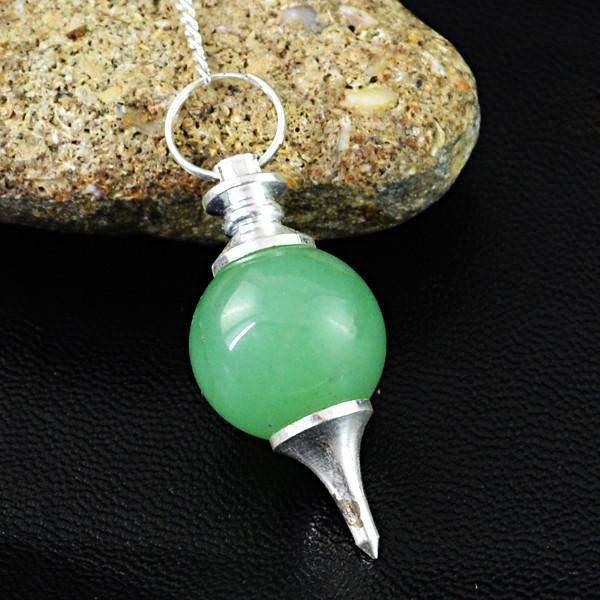 gemsmore:Natural Green Aquamarine Healing Pendulum