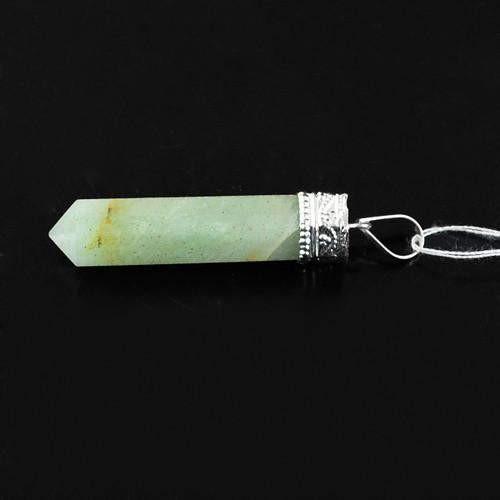 gemsmore:Natural Green Aquamarine Healing Point Pendant