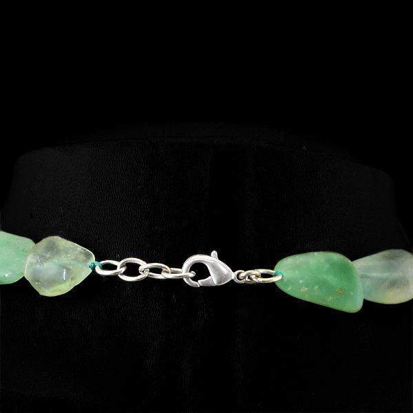 gemsmore:Natural Green Aquamarine Necklace Single Strand Genuine Beads