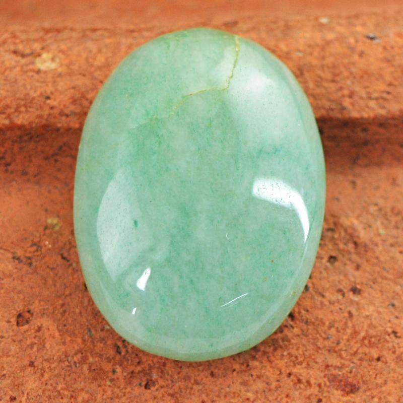 gemsmore:Natural Green Aquamarine Oval Shape Gemstone