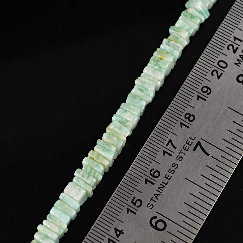 gemsmore:Natural Green Aquamarine Untreated Beads Strand