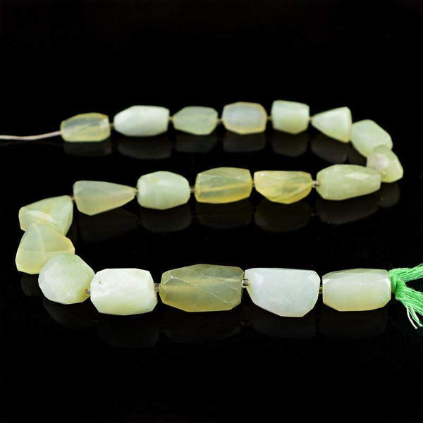 gemsmore:Natural Green Aquamarine Untreated Beads strand