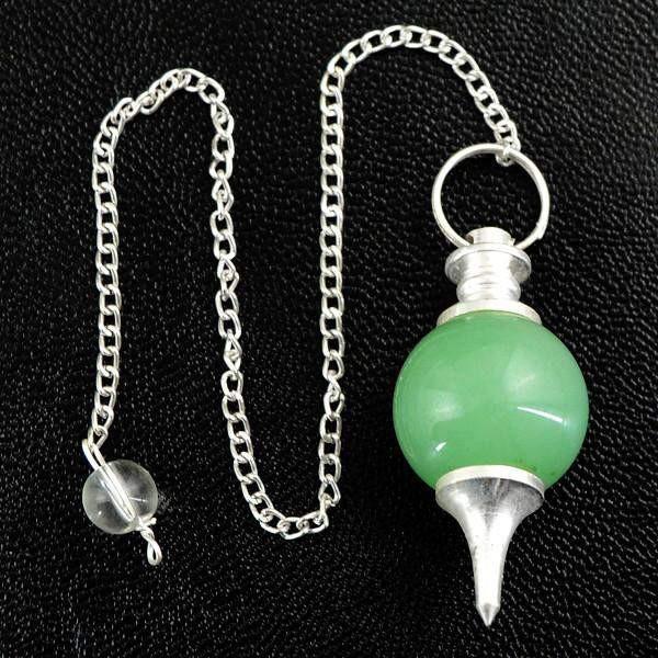 gemsmore:Natural Green Aquamarine Untreated Healing Pendulum