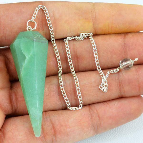 gemsmore:Natural Green Aquamarine Untreated Pendulum