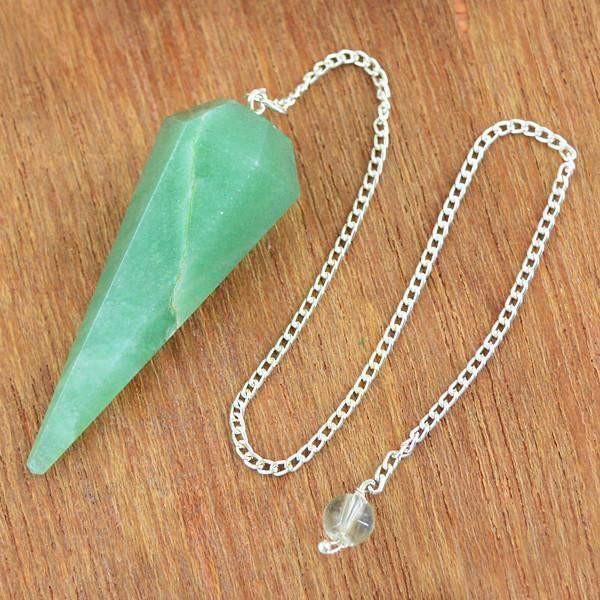 gemsmore:Natural Green Aquamarine Untreated Pendulum