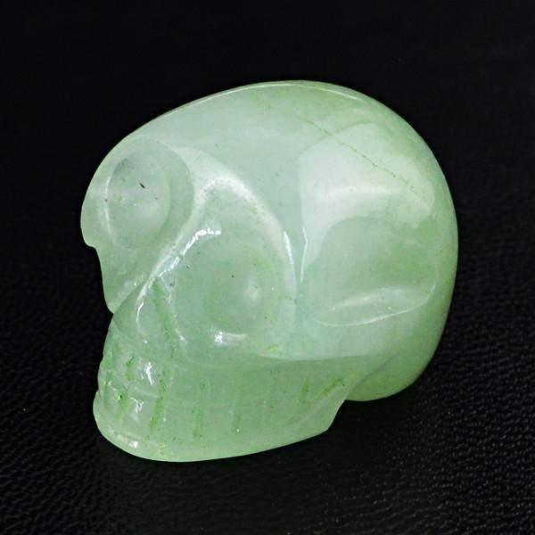 gemsmore:Natural Green Aquamarine Untreated Skull Gemstone