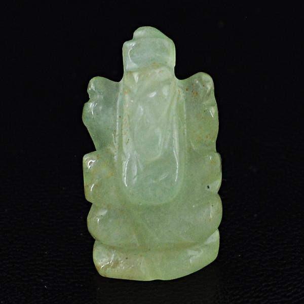 gemsmore:Natural Green Aquamrine Carved Ganesha Gemstone
