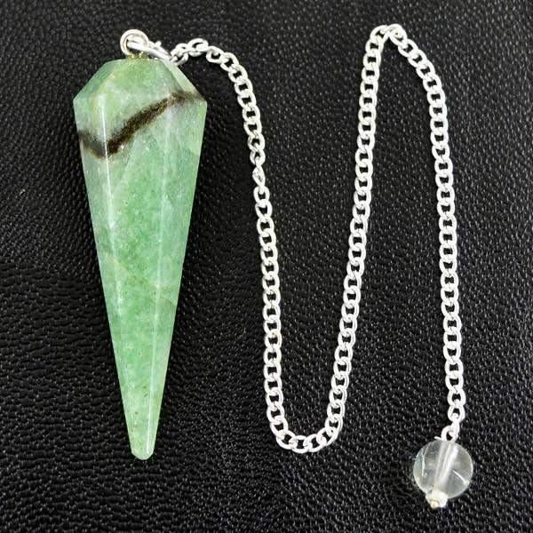 gemsmore:Natural Green Aventurine Gemstone Healing Pendulum