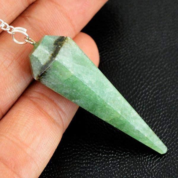 gemsmore:Natural Green Aventurine Gemstone Healing Pendulum