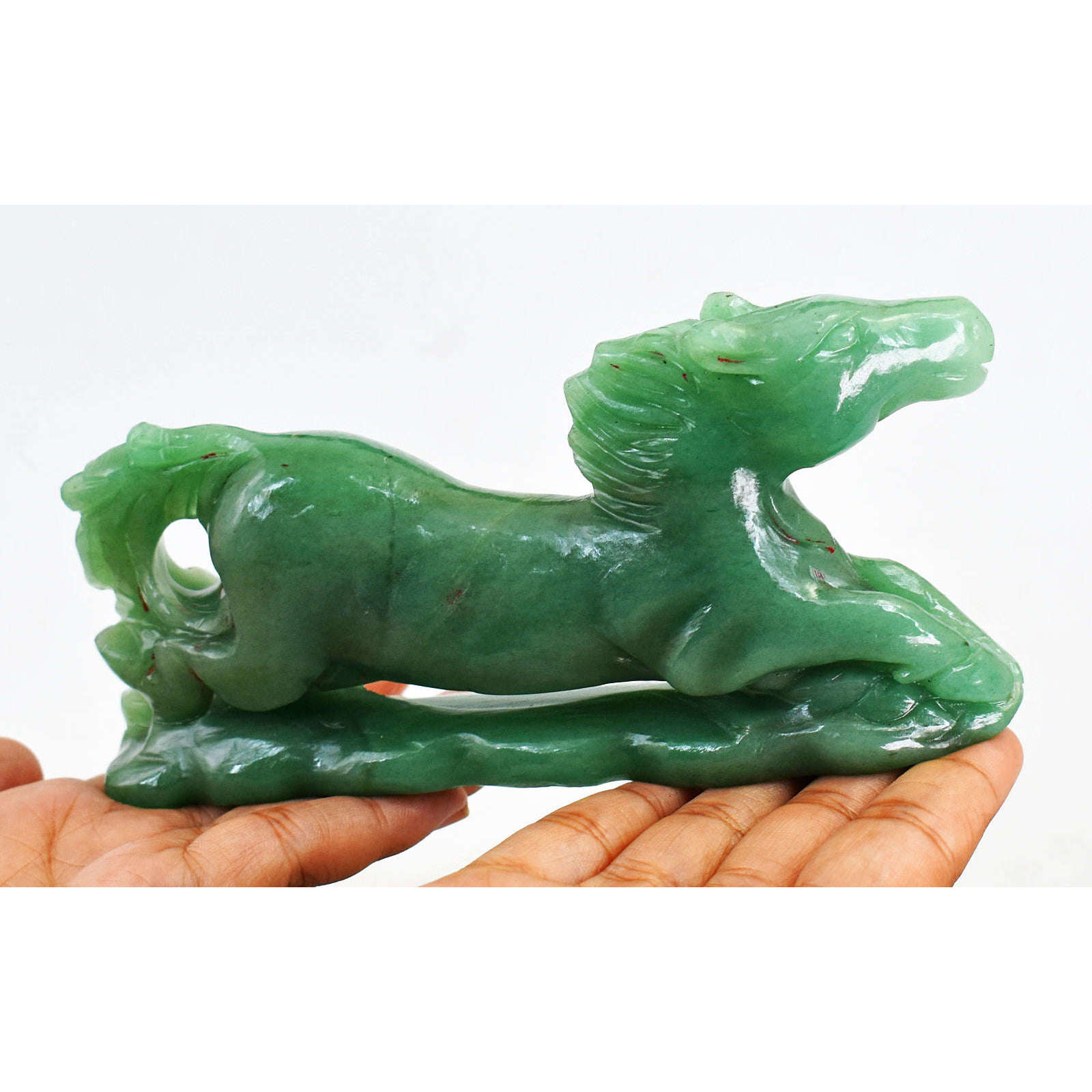 gemsmore:Natural  Green Aventurine  Hand Carved Crystal Horse