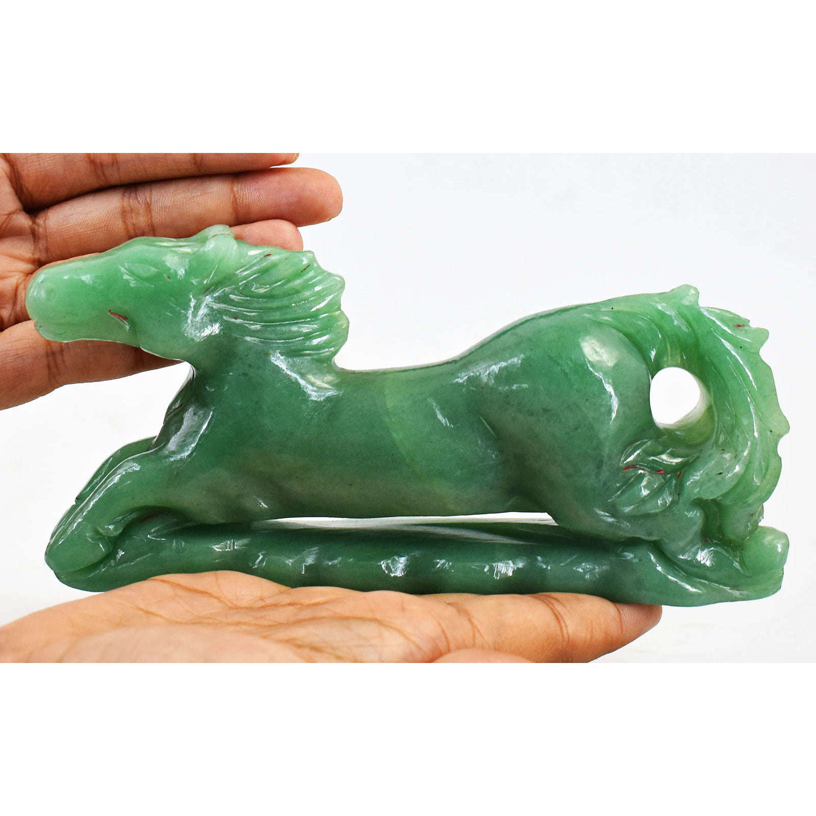 gemsmore:Natural  Green Aventurine  Hand Carved Crystal Horse