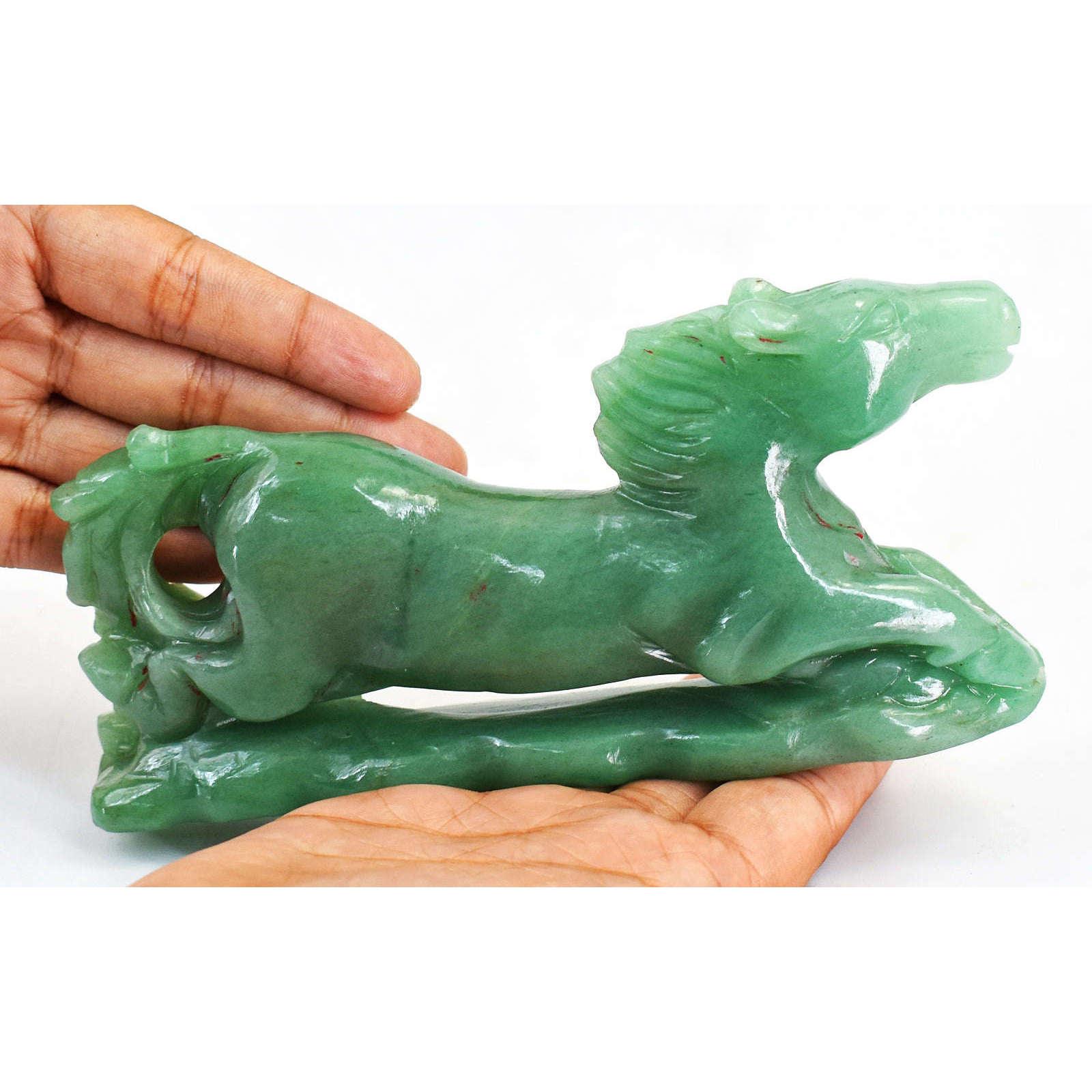 gemsmore:Natural  Green Aventurine  Hand Carved Crystal Horse