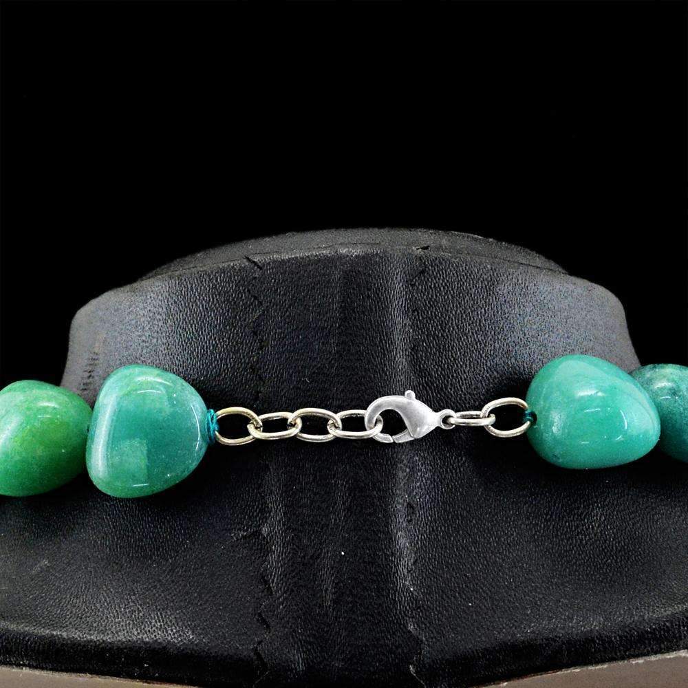 gemsmore:Natural Green Aventurine Necklace 20 Inches Long Untreated Beads