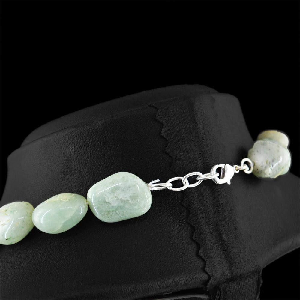 gemsmore:Natural Green Aventurine Necklace Untreated Beads