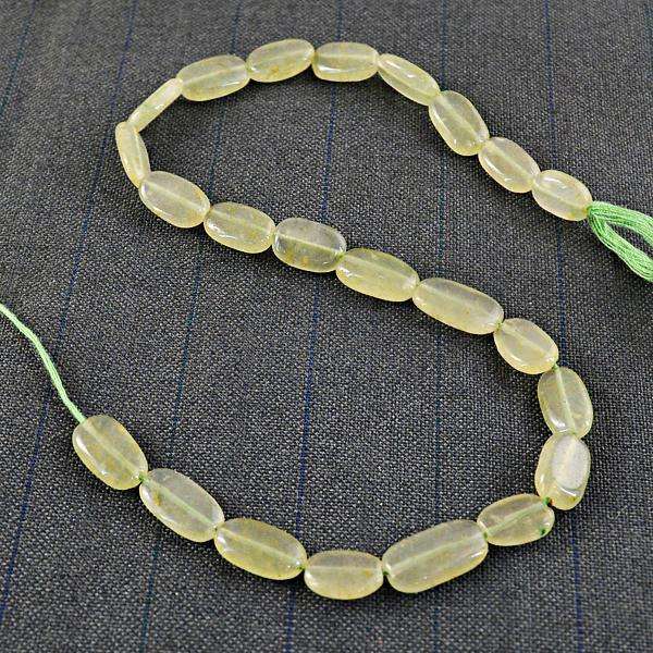 gemsmore:Natural Green Aventurine Oval Shape Drilled Beads Strand