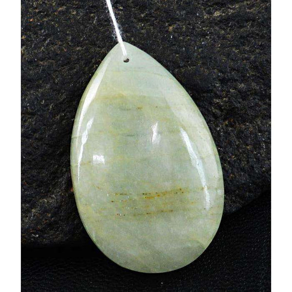 gemsmore:Natural Green Aventurine Pear Shape Untreated Drilled Loose Gemstone